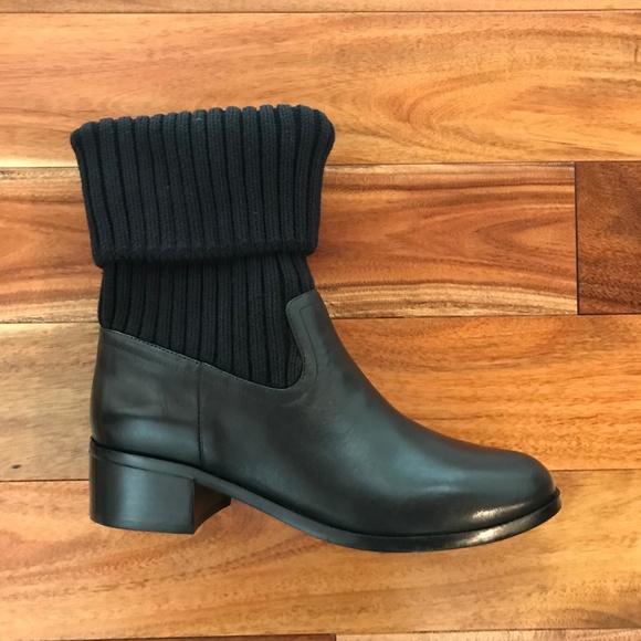 april leather and knit boot